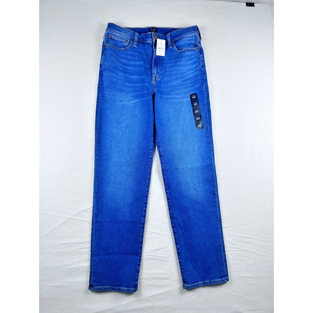 J.Crew Stovepipe Jeans Womens 30T Tall Blue Straight Leg High Rise CP247 NEW